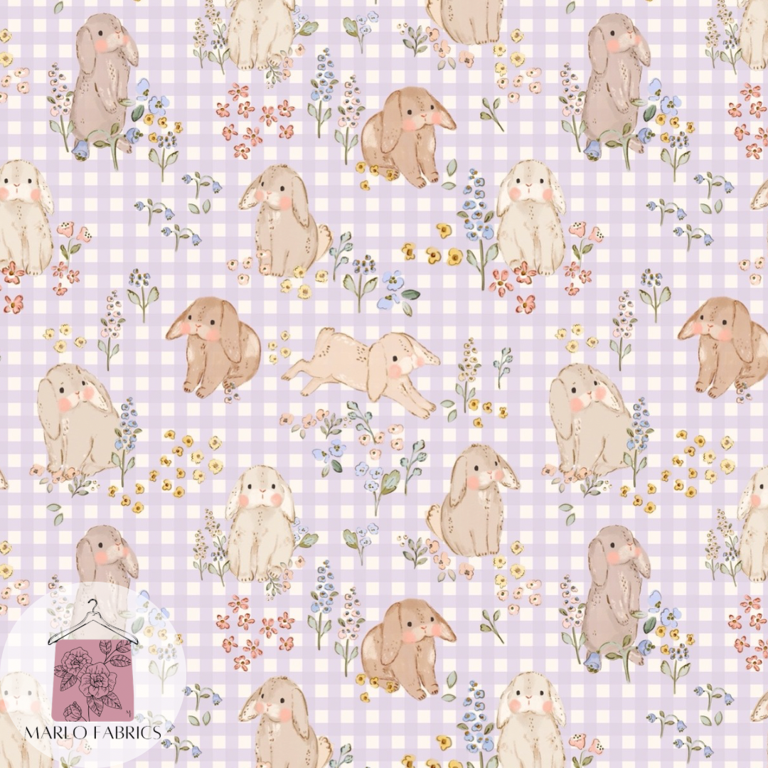 Lilac Gingham Bunnies- Pre Order 1014