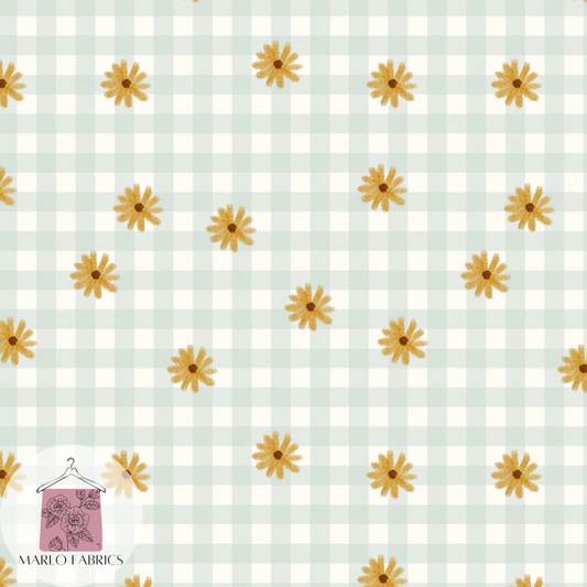 Sunflower Gingham - Green  - Pre Order 954
