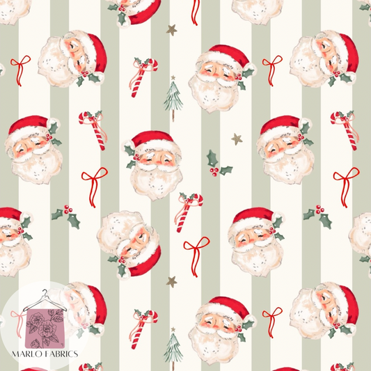 Vintage Santa - Sage Stripe
