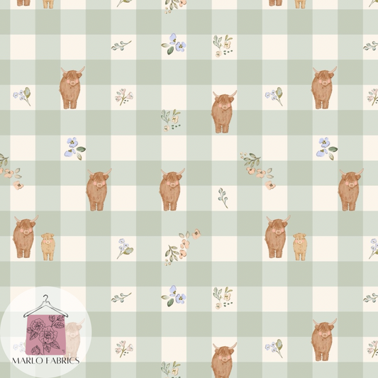 Highland Cow - Gingham -Pre Order 1011