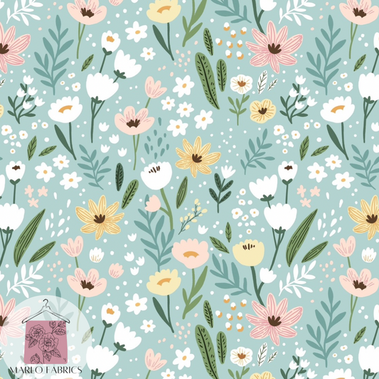 Whimsy Floral - Mint - Pre Order 739