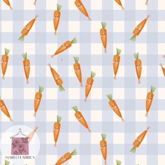 Carrot Faces  - gingham  - Pre Order