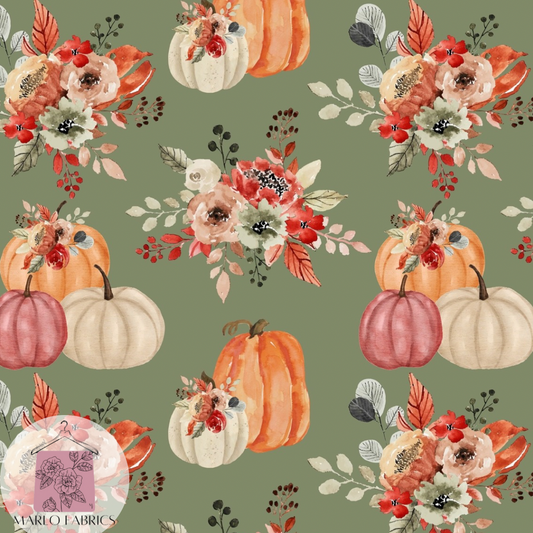 Pumpkin Floral - Sage - Pre Order 782