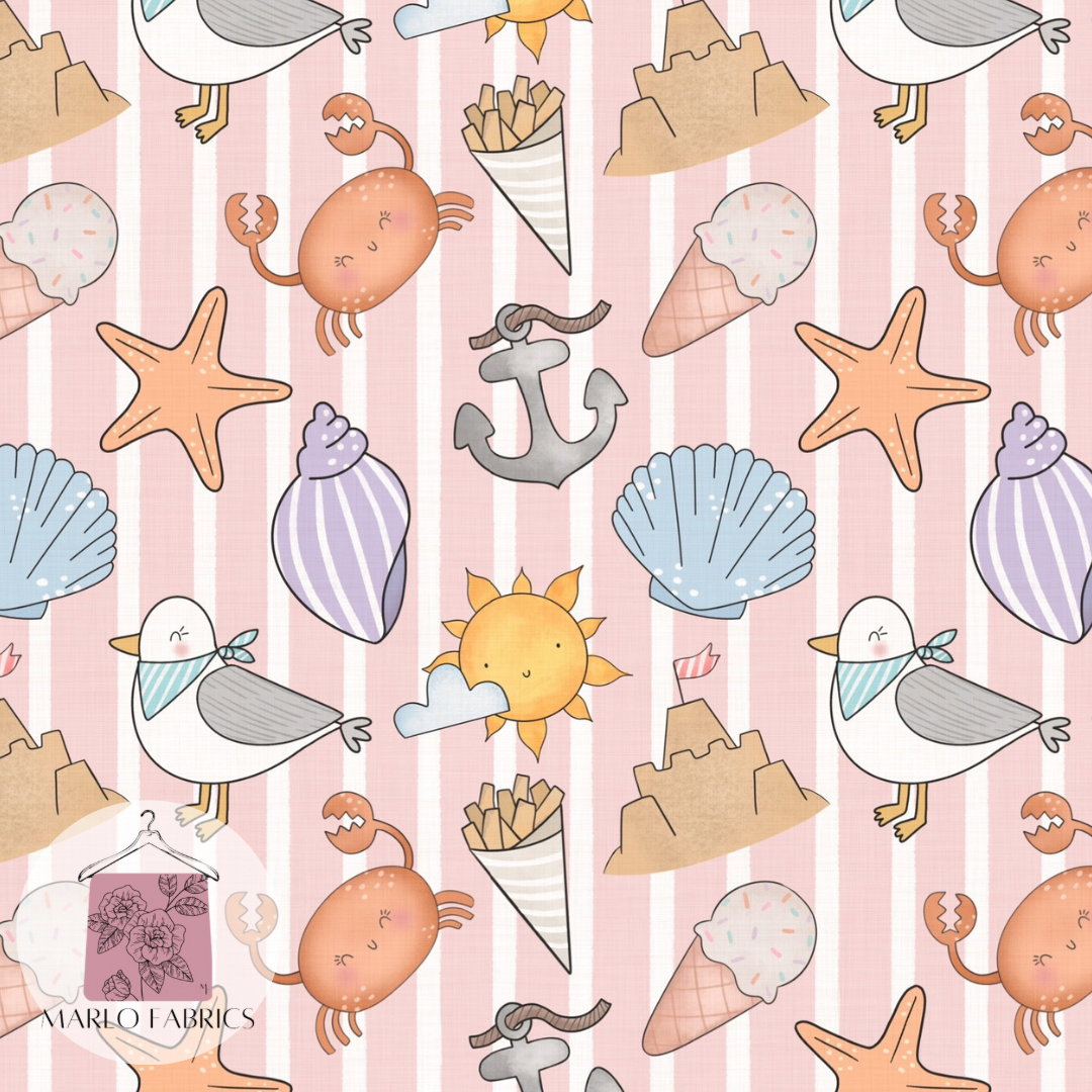 Seaside Stripes - Pink - Pre Order 510