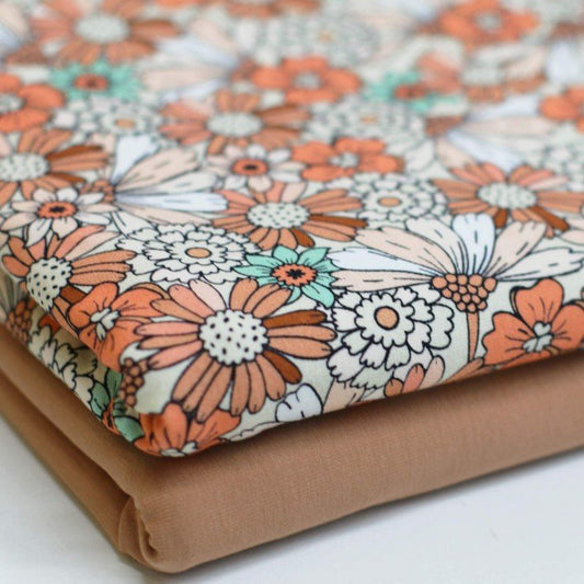 Retro Peach floral Jersey