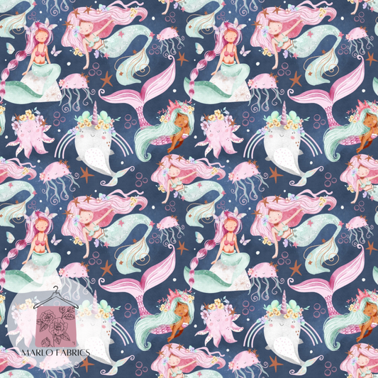 Magical Mermaids - Navy   - Pre Order 341