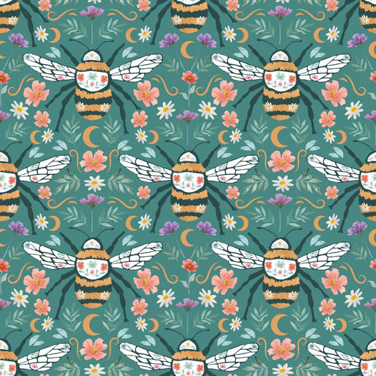 Midsummer Bees - Teal - Pre Order 97
